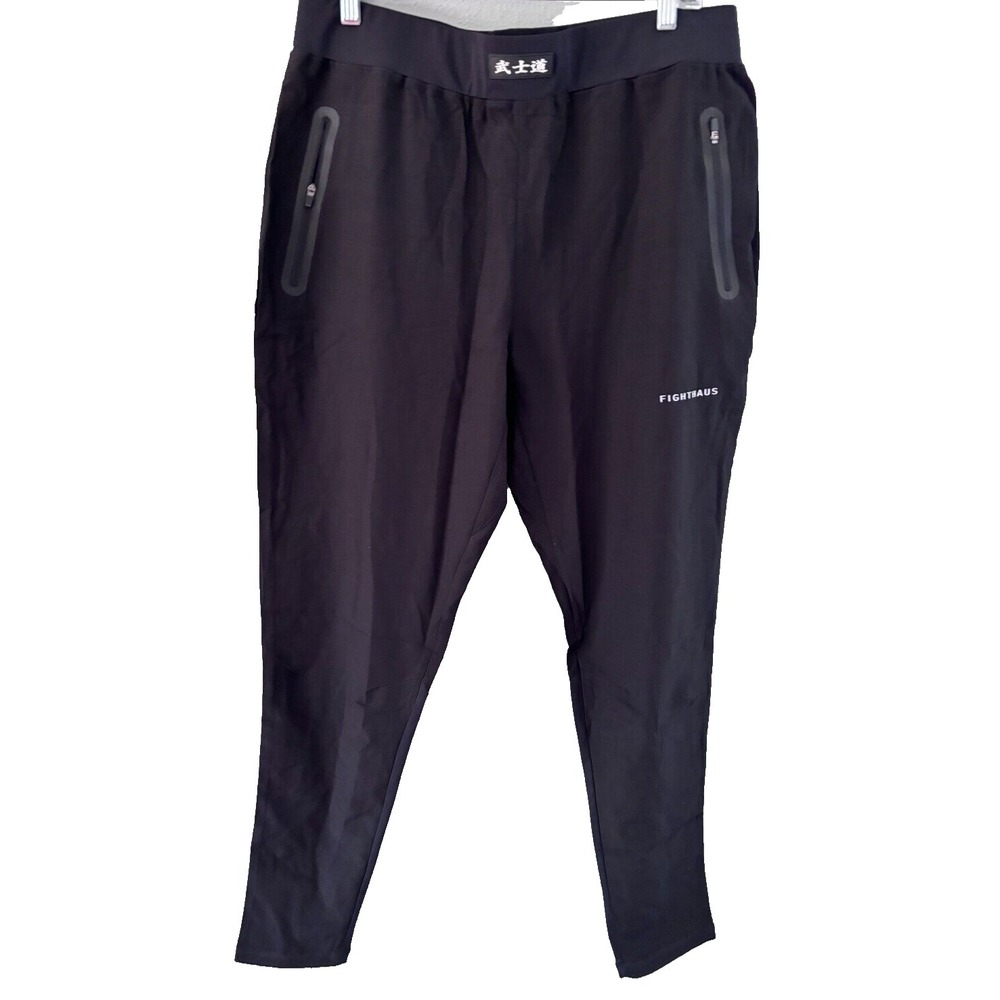 FightHaus Sauna pants Mens Large Black Steam Gym Elastic Waist Workout Training